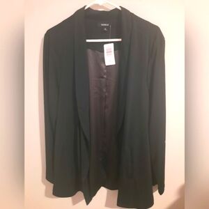 Torrid Black Blazer with Shawl Collar and Relaxed Fit